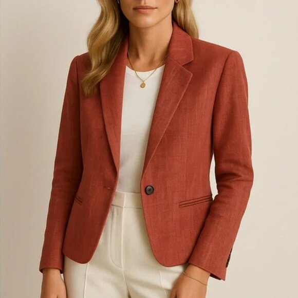 Vintage Raw Silk Blazer Rosewood - Picture 14 of 14